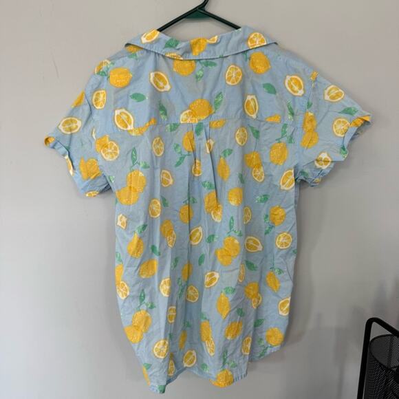 St John’s Bay Lemon Print Casual Button Down Shirt Women’s Plus Size XXL Cotton - Picture 2 of 5